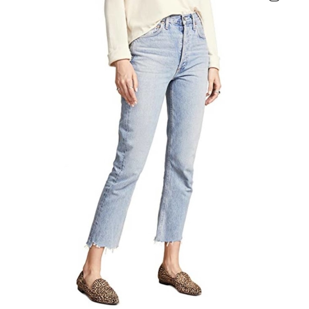 AGOLDE Riley High Rise Straight Crop-Zephyr Wash